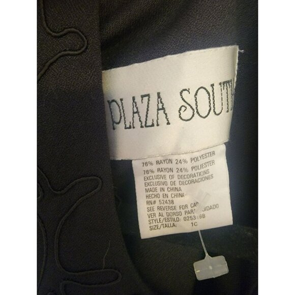 PlazaSouth SheathDress Embroidered WomensSize10 Black Coquette Office PreppyNWT - Picture 3 of 9